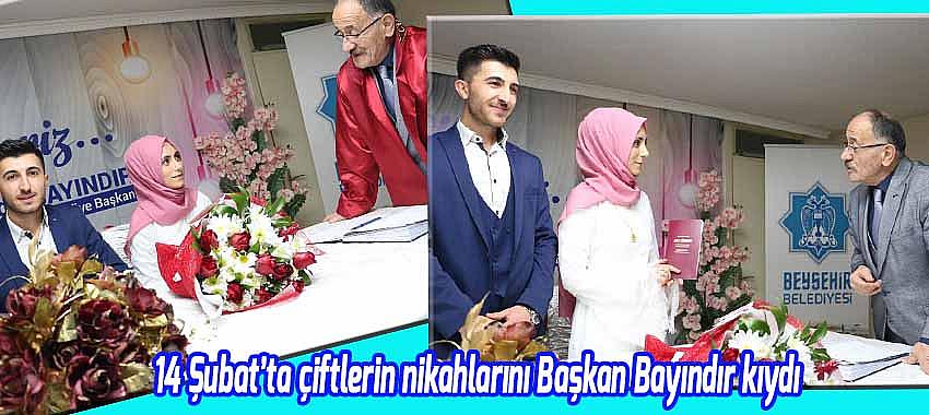 14 Şubat'ta çiftlerin nikahını Başkan Bayındır kıydı