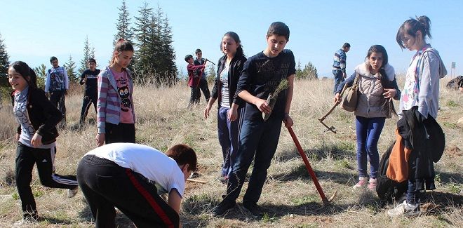 Baharın gelişini fidan dikerek kutladılar 