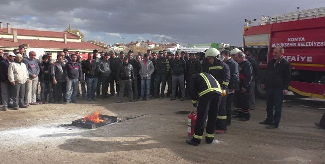 Beyşehir Belediyesi'nden İş Güvenliği ve Yangın Tatbikatı
