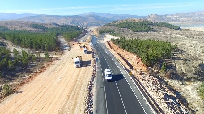 Beyşehir-Konya Yolu Havadan Görüntülendi