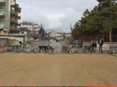Kış ortasında parke çalışması
