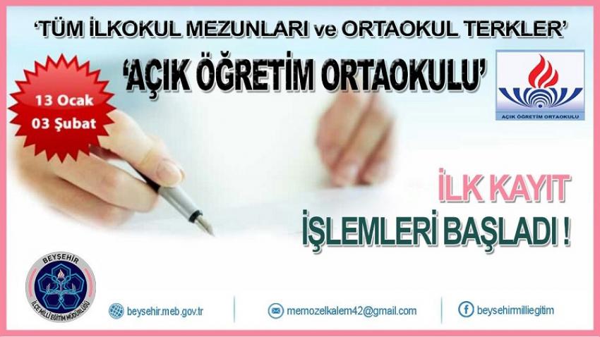 Açık Öğretim Ortaokulu Kayıtları Başladı