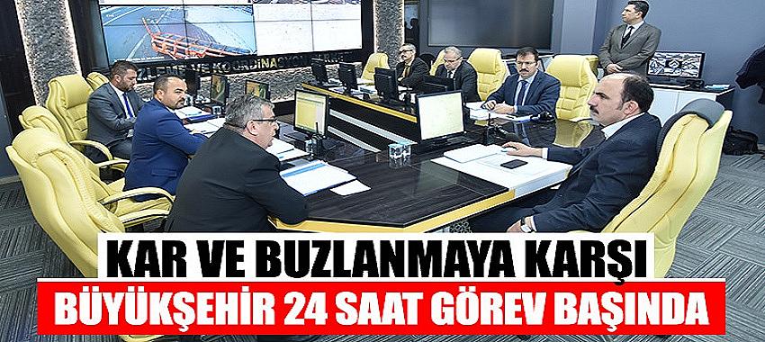 Kar ve Buzlanmaya Karşı Büyükşehir 24 Saat Görev Başında