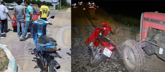 Motosiklet kazaları: 4 yaralı 