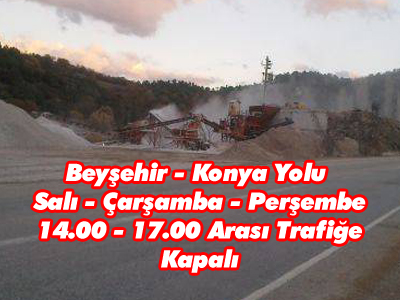 Beyşehir - Konya Yolunda Çalışmalar