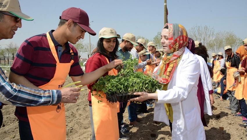 Özel Öğrenciler Sebze Fidesi Dikti