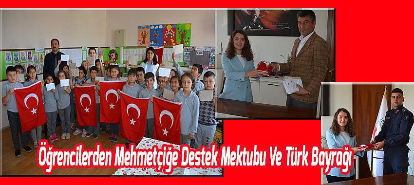 Öğrencilerden Mehmetçiğe Destek Mektubu Ve Türk Bayrağı