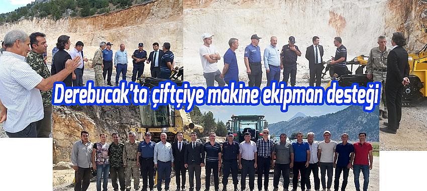 Derebucak’ta çiftçiye makine ekipman desteği