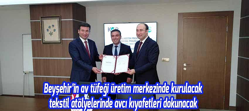 Beyşehir’in av tüfeği üretim merkezinde kurulacak tekstil atölyelerinde avcı kıyafetleri dokunacak