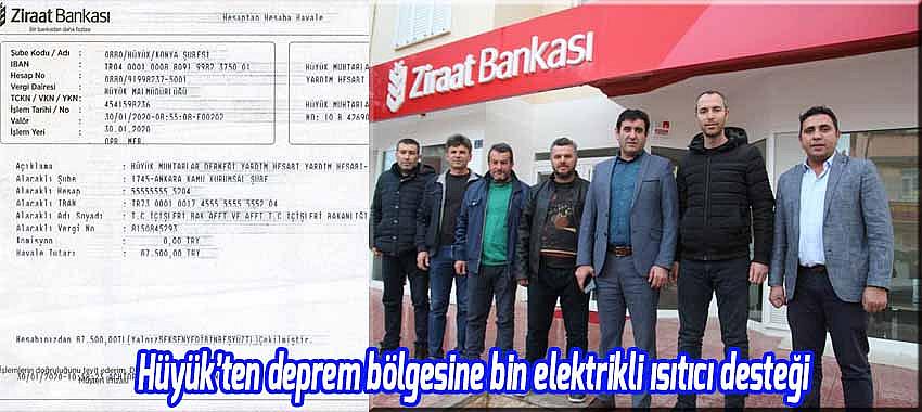 Hüyük’ten deprem bölgesine bin elektrikli ısıtıcı desteği