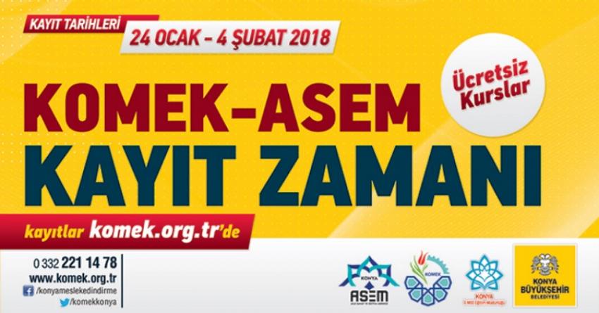 KOMEK ve ASEM Kayıtları 24 Ocak-4 Şubat Arası Yapılacak