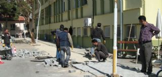 Hastanede bahçe ve otopark düzenlemeleri