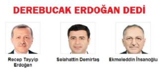 Derebucak % 72 ile Erdoğan dedi.