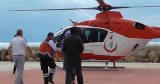 Zehirlenen Çocuğa Helikopter Ambulans