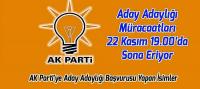 Bölgemizden AK Parti Aday Adaylığı İçin Müracaat Eden İsimler