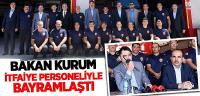 Bakan Kurum İtfaiye Personeliyle Bayramlaştı