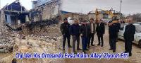Chp İlçe Teşkilatı, Kış Ortasında Evsiz Kalan Aileyi Ziyaret Etti