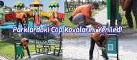 Beyşehir Belediyesi Parklardaki Çöp Kovalarını Yeniledi