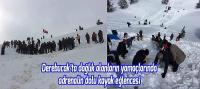 Derebucak’ta dağlık alanların yamaçlarında adrenalin dolu kayak eğlencesi