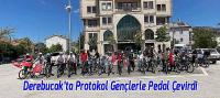 Derebucak’ta Protokol Mensupları Gençlerle Pedal Çevirdi