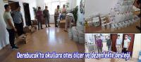 Derebucak'ta okullara ateş ölçer ve dezenfekte desteği