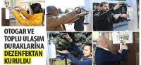 Otogar ve Toplu Ulaşım Duraklarına Dezenfektan Kuruldu