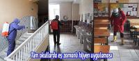 Okullarda koronavirüse karşı dezenfekte mesaisi