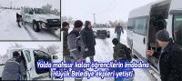 Yolda mahsur kalan taşımalı öğrencilerin imdadına Hüyük Belediyesi ekipleri yetişti