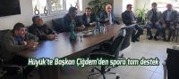  Hüyük’te Başkan Çiğdem’den spora tam destek