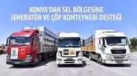 Konya’dan Sel Bölgesine Jeneratör ve Çöp Konteyneri Desteği