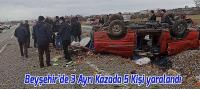 Beyşehir’de 3 Ayrı Kazada 5 Kişi Yaralandı