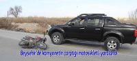 Beyşehir’de kamyonetin çarptığı motosikletli yaralandı