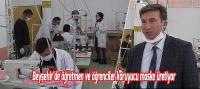 Beyşehir’de öğretmen ve öğrenciler koruyucu maske üretiyor