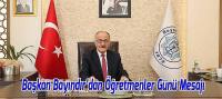 Başkan Bayındır’dan Öğretmenler Günü Mesajı