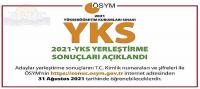 YKS yerleştirme sonuçları açıklandı