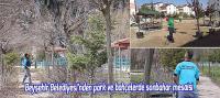 Beyşehir Belediyesi’nden park ve bahçelerde sonbahar mesaisi