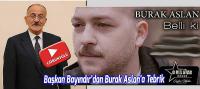 Başkan Bayındır’dan Burak Aslan’a Tebrik
