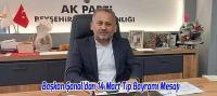 Başkan Şanal’dan 14 Mart Tıp Bayramı Mesajı