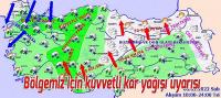 Bölgemiz için kuvvetli kar yağışı uyarısı