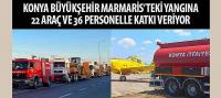 Konya Büyükşehir Marmaris’teki Yangına 22 Araç ve 36 Personelle Katkı Veriyor