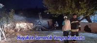 Hüyük'te Samanlık Yangını Korkuttu