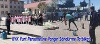 KYK yurt personeline Yangın Söndürme Tatbikatı