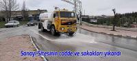 Sanayi Sitesinin cadde ve sokakları yıkanıyor