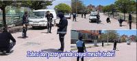 Zabıtadan pazar yerinde sosyal mesafe tedbiri