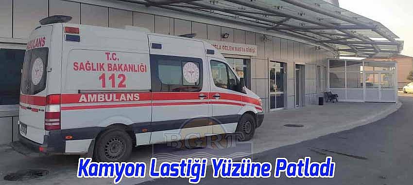 Beyşehir’de Tamir Etmek İstediği Lastik Yüzüne Patladı