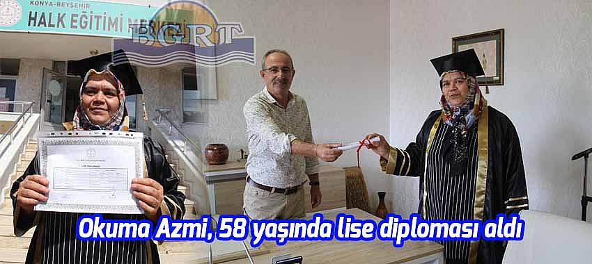 Okuma Azmi, 58 yaşında lise diploması aldı