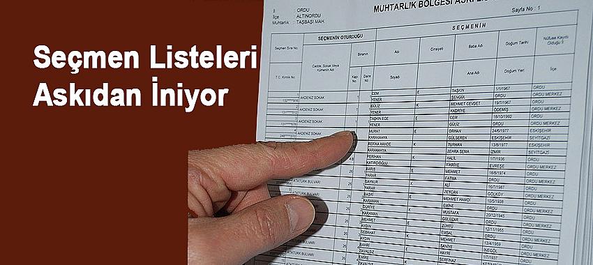 Seçmen Listeleri Askıdan İniyor