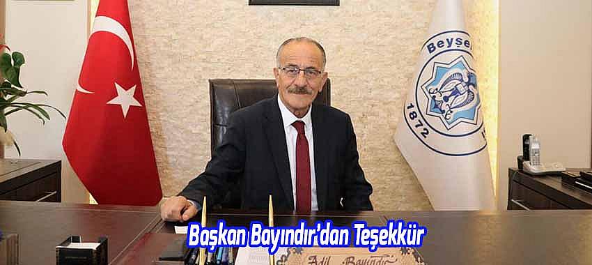 Başkan Bayındır’dan Teşekkür