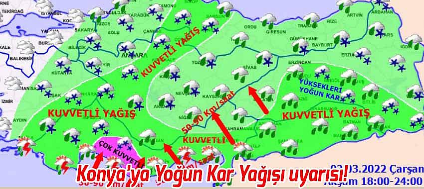 Konya'ya yoğun kar yağışı uyarısı!