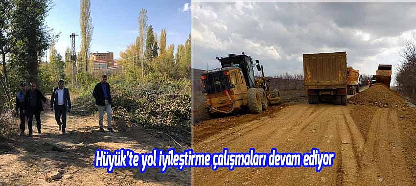 Hüyük’te yol iyileştirme çalışmaları devam ediyor